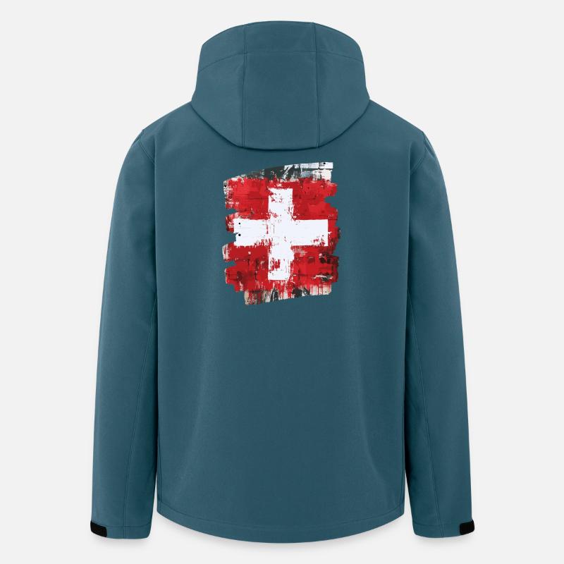 Schweizer Flagge Schweiz - Recycelte Männer Softshell-Jacke von Stanley/Stella - Dunkles Petrol
