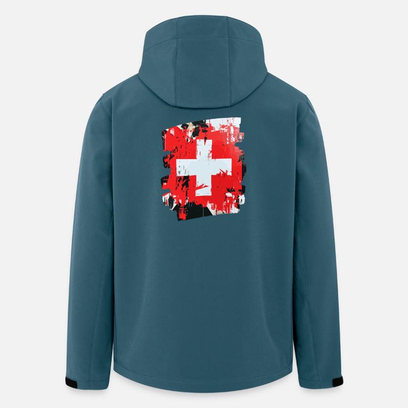 Schweizer Flagge Schweiz - Recycelte Männer Softshell-Jacke von Stanley/Stella - Dunkles Petrol