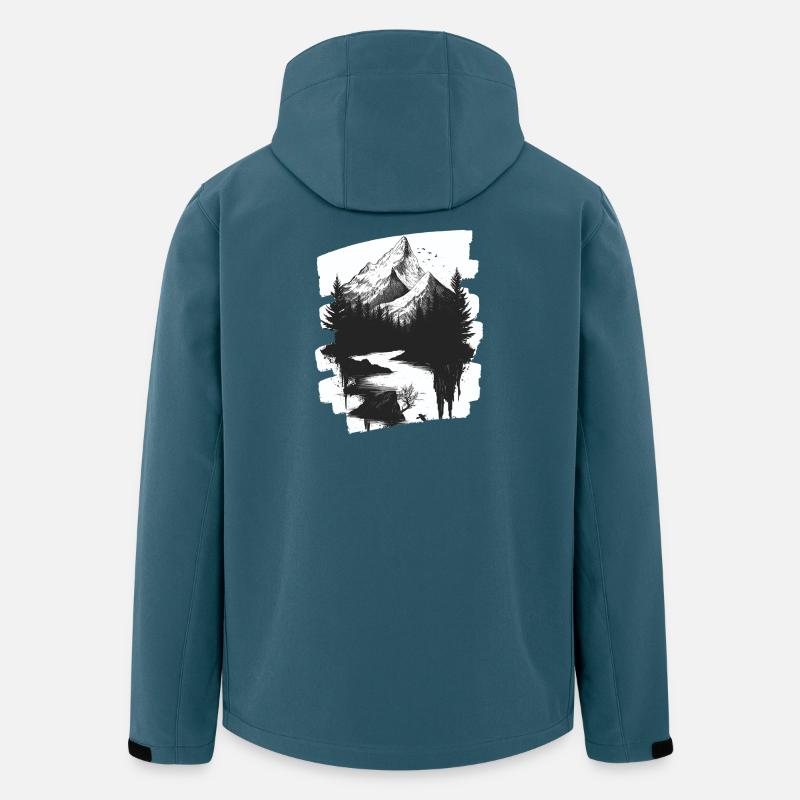 Berge - Recycelte Männer Softshell-Jacke Discoverer von Stanley/Stella - Dunkles Petrol