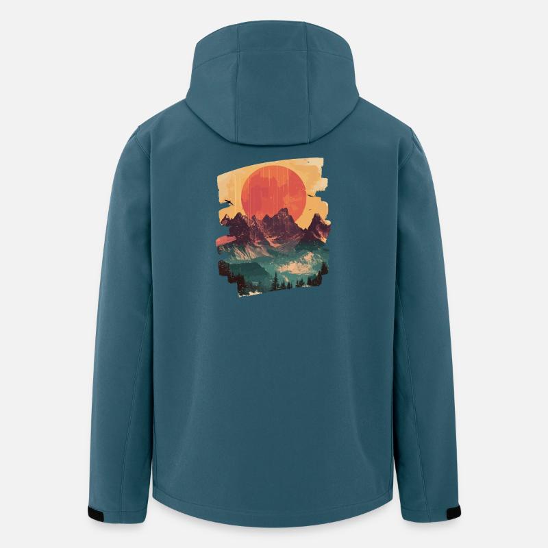 Berge - Recycelte Männer Softshell-Jacke Discoverer von Stanley/Stella - Dunkles Petrol