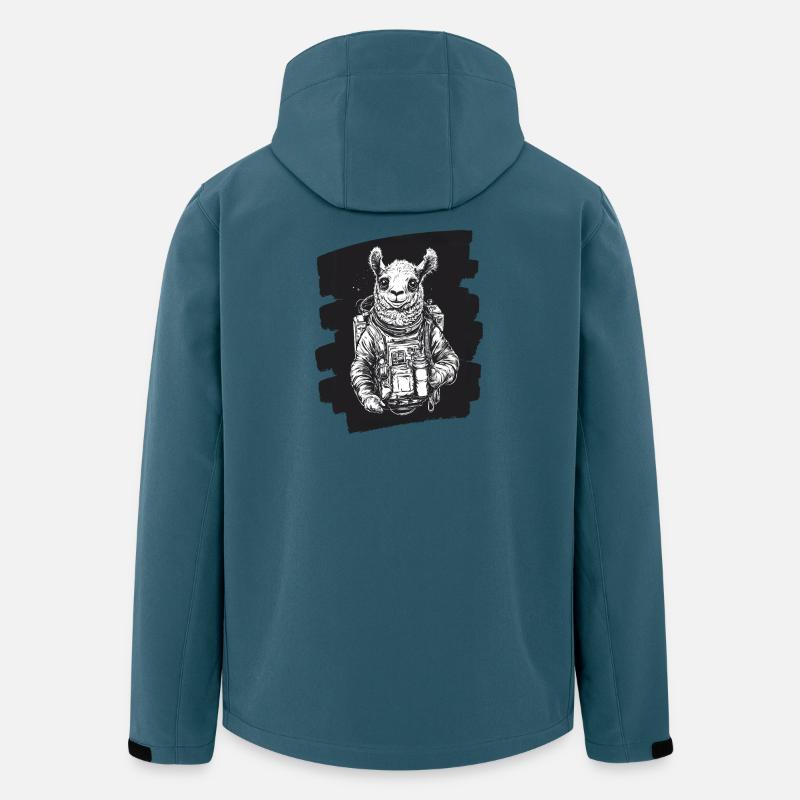Lama Astronaut - Recycelte Männer Softshell-Jacke von Stanley/Stella - Dunkles Petrol