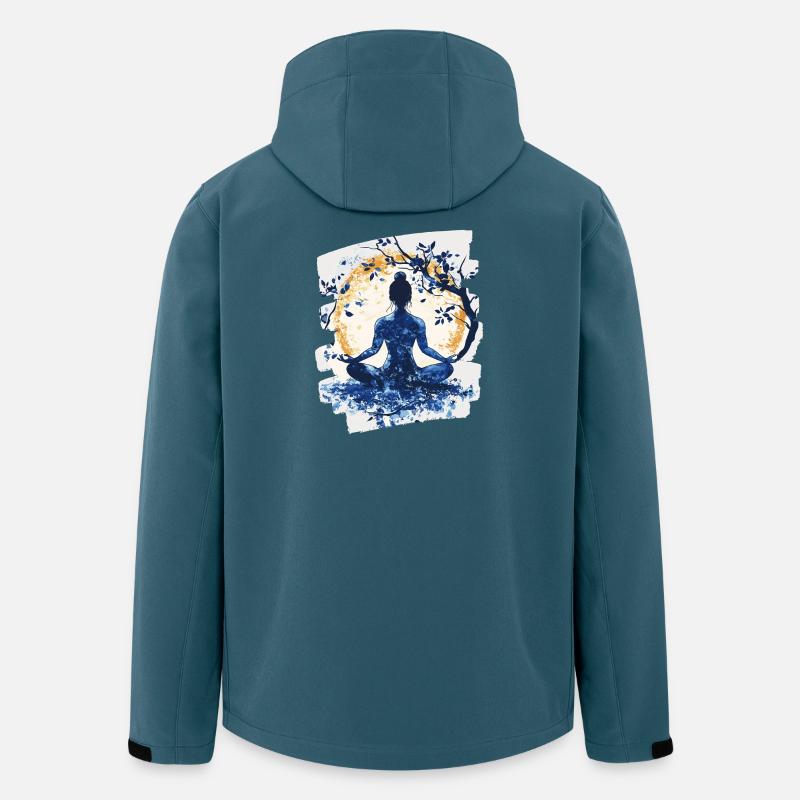 Yoga Namaste Meditation - Recycelte Männer Softshell-Jacke von Stanley/Stella - Dunkles Petrol