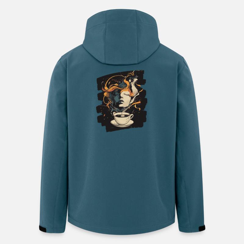 Kaffee Coffee Kaffeeliebhaber - Recycelte Männer Softshell-Jacke von Stanley/Stella - Dunkles Petrol