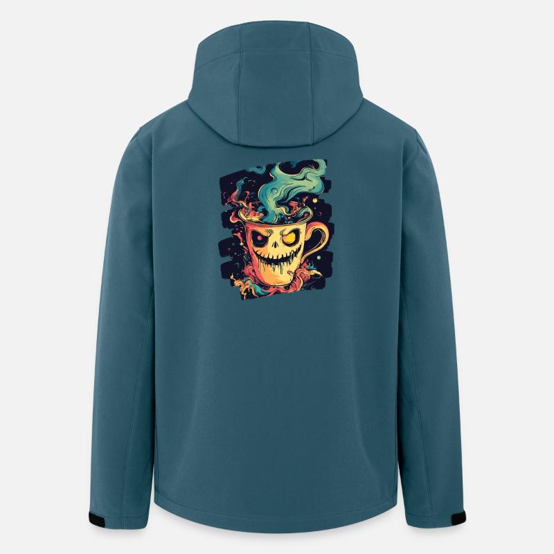 Café Café Amateurs de café - Veste softshell homme en polyester recyclé Stanley/Stella - bleu pétrole foncé