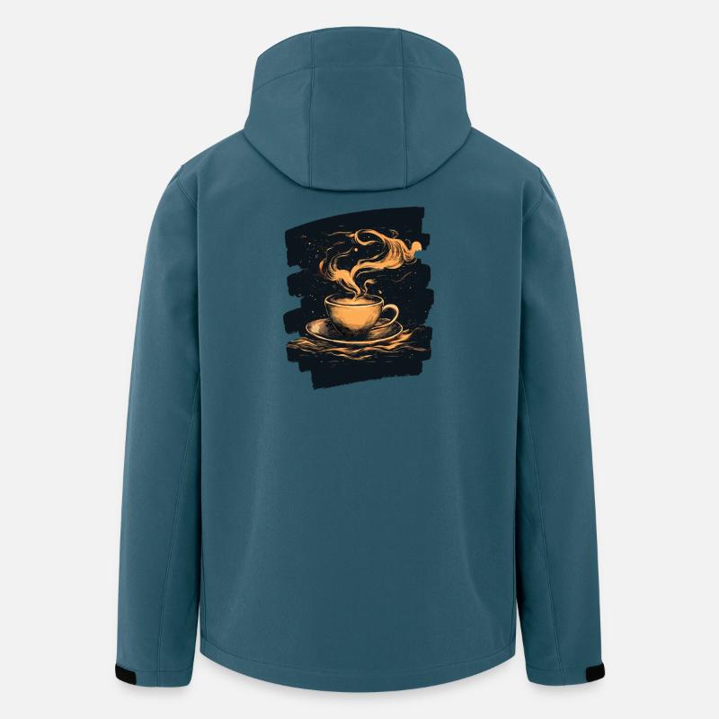 Kaffee Coffee Kaffeeliebhaber - Recycelte Männer Softshell-Jacke von Stanley/Stella - Dunkles Petrol
