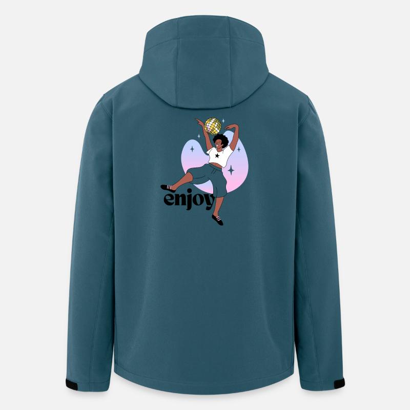Disco Tanzen Fingerabdruck Illustration - Recycelte Männer Softshell-Jacke von Stanley/Stella - Dunkles Petrol