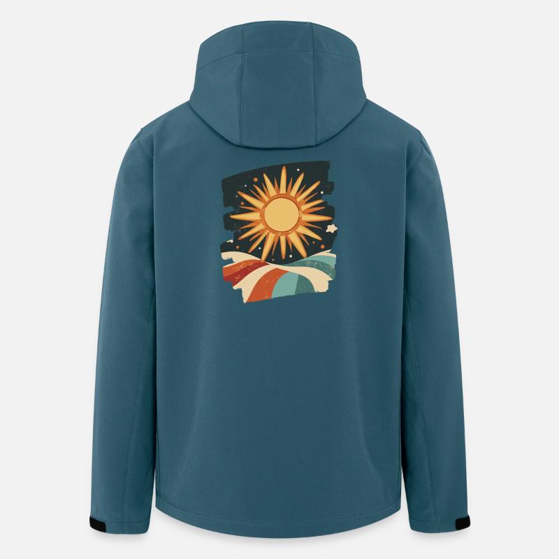 Soleil d’été Coucher de soleil - Veste softshell homme en polyester recyclé Stanley/Stella - bleu pétrole foncé