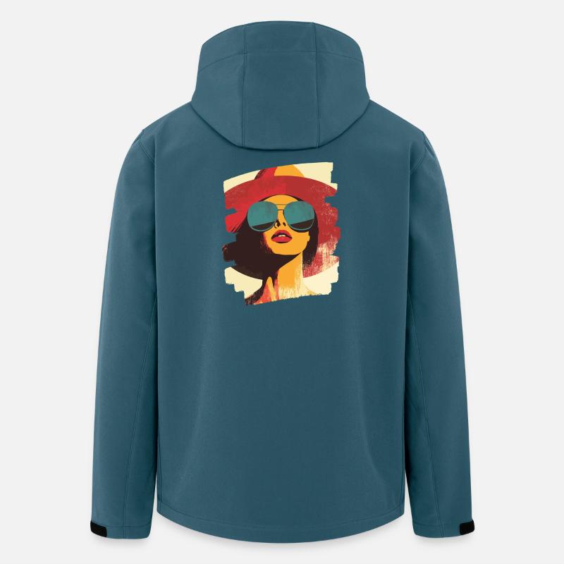 Sommer Sonne Retro - Recycelte Männer Softshell-Jacke von Stanley/Stella - Dunkles Petrol