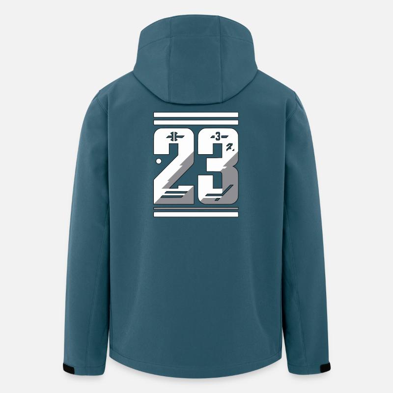 Stylische Nummer 23 Grafik - Recycelte Männer Softshell-Jacke von Stanley/Stella - Dunkles Petrol
