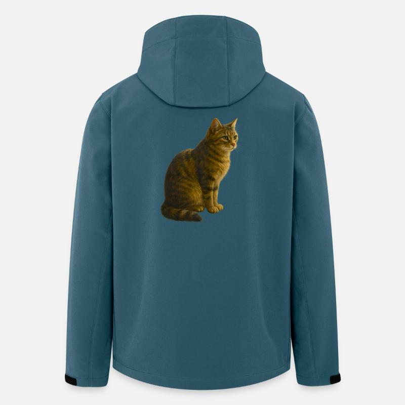 Sitzende, getigerte Katze - Recycelte Männer Softshell-Jacke von Stanley/Stella - Dunkles Petrol