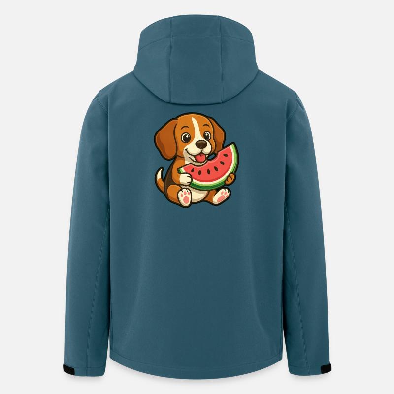 Joyeux Beagle Pastèque Fruit d’été - Veste softshell homme en polyester recyclé Stanley/Stella - bleu pétrole foncé