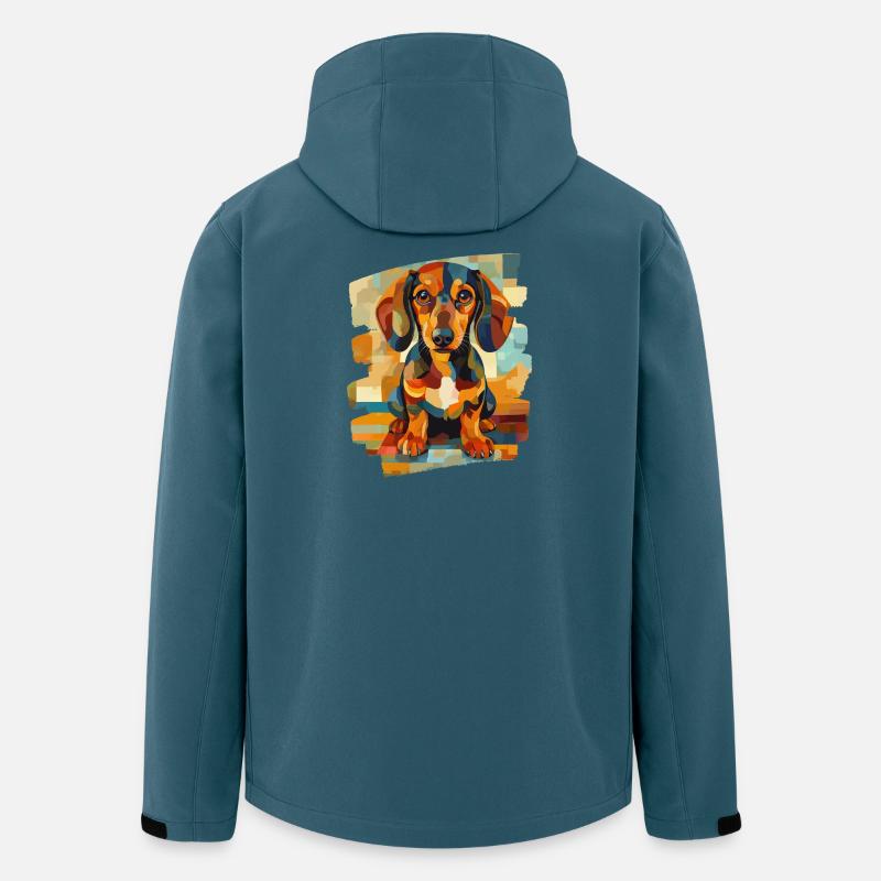 Dackel Dachshund - Recycelte Männer Softshell-Jacke von Stanley/Stella - Dunkles Petrol