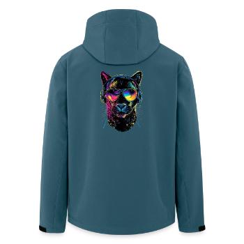 Panther Leopard Raubkatze Süße Großkatze Panter - Recycelte Männer Softshell-Jacke von Stanley/Stella - Dunkles Petrol - Hinten - AI Model Male 185 light (185cm)