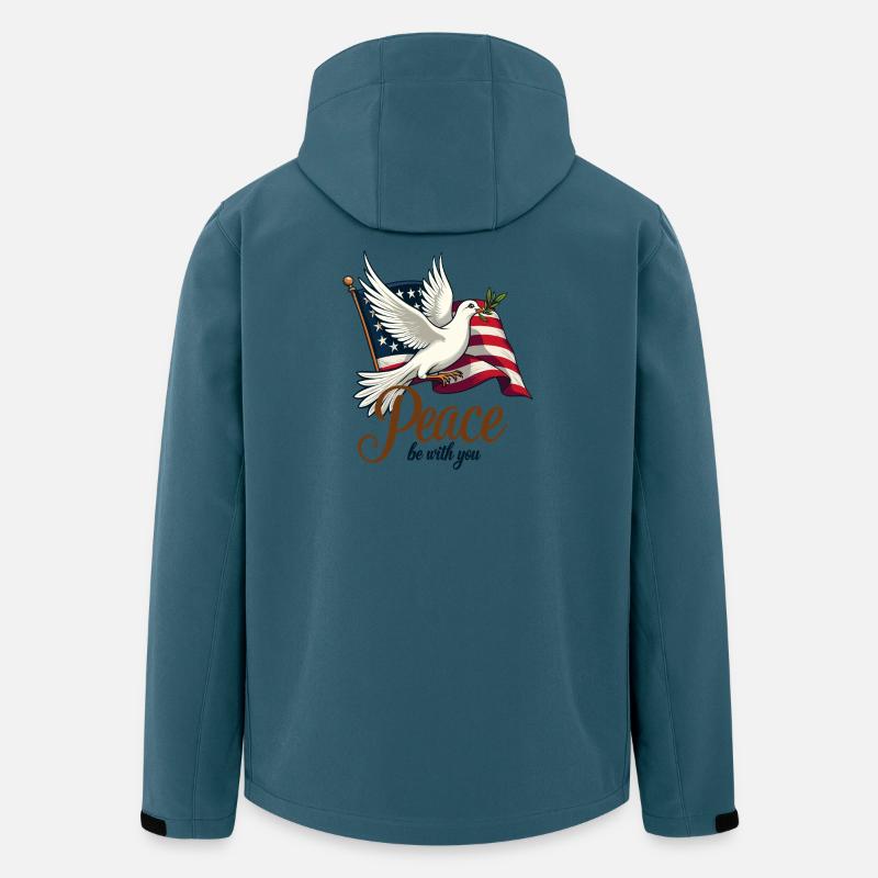 Friedenstaube mit Flagge - Recycelte Männer Softshell-Jacke von Stanley/Stella - Dunkles Petrol