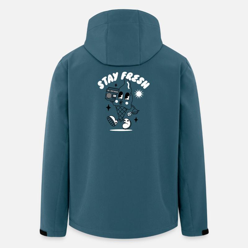 Rétro Stay Fresh Illustration de rêve - Veste softshell homme en polyester recyclé Stanley/Stella - bleu pétrole foncé