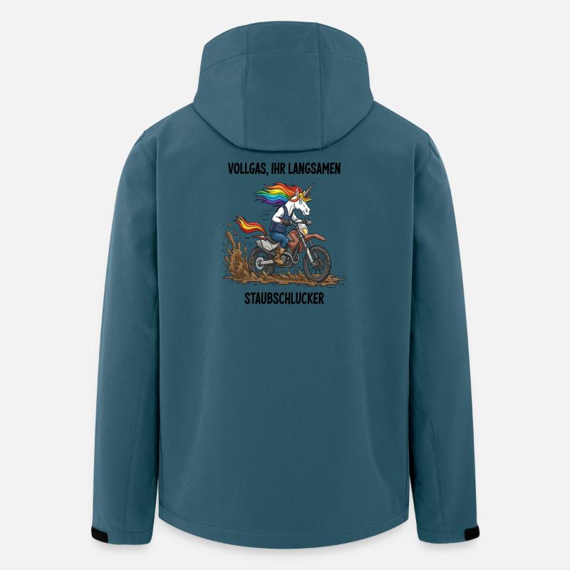 Einhorn-Motocross - Recycelte Männer Softshell-Jacke von Stanley/Stella - Dunkles Petrol