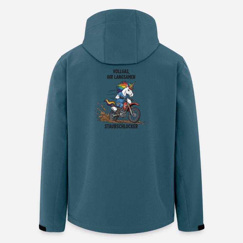 Einhorn-Motocross - Recycelte Männer Softshell-Jacke von Stanley/Stella - Dunkles Petrol