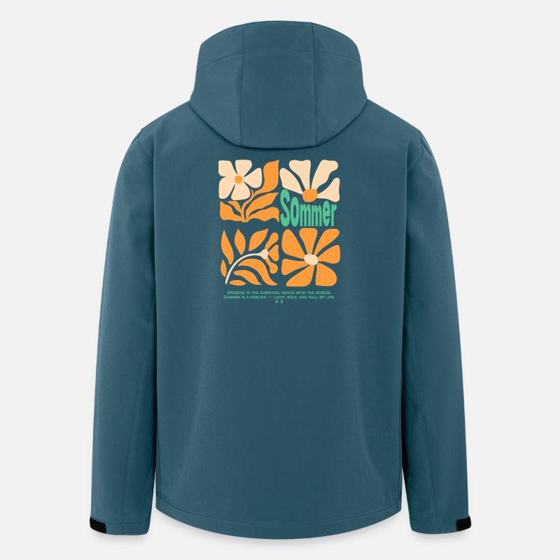 Florale Flower - Recycelte Männer Softshell-Jacke von Stanley/Stella - Dunkles Petrol