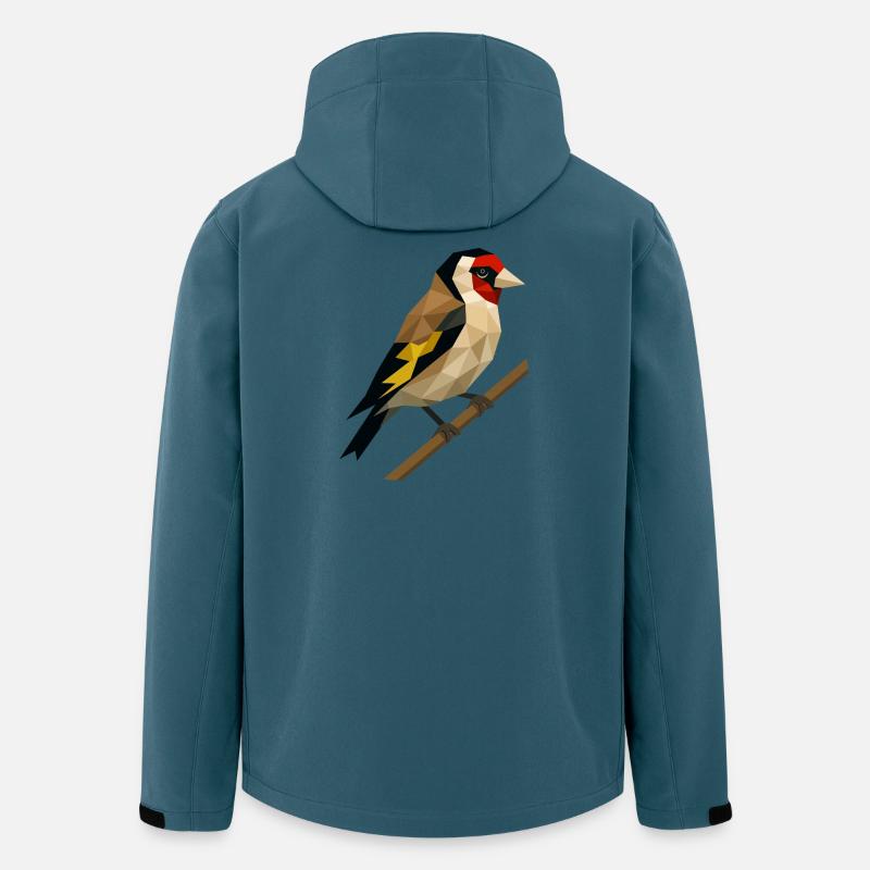 Polygonal Goldfinch – Geometric Elegance - Men’s Recycled Softshell Jacket by Stanley/Stella - stargazer