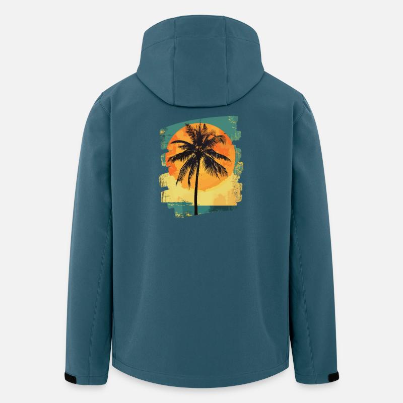 Palm Tree Sunset Summer Sun - Men’s Recycled Softshell Jacket by Stanley/Stella - stargazer