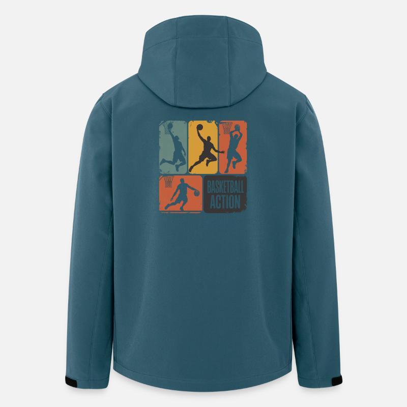 Basketball-Action - Recycelte Männer Softshell-Jacke von Stanley/Stella - Dunkles Petrol