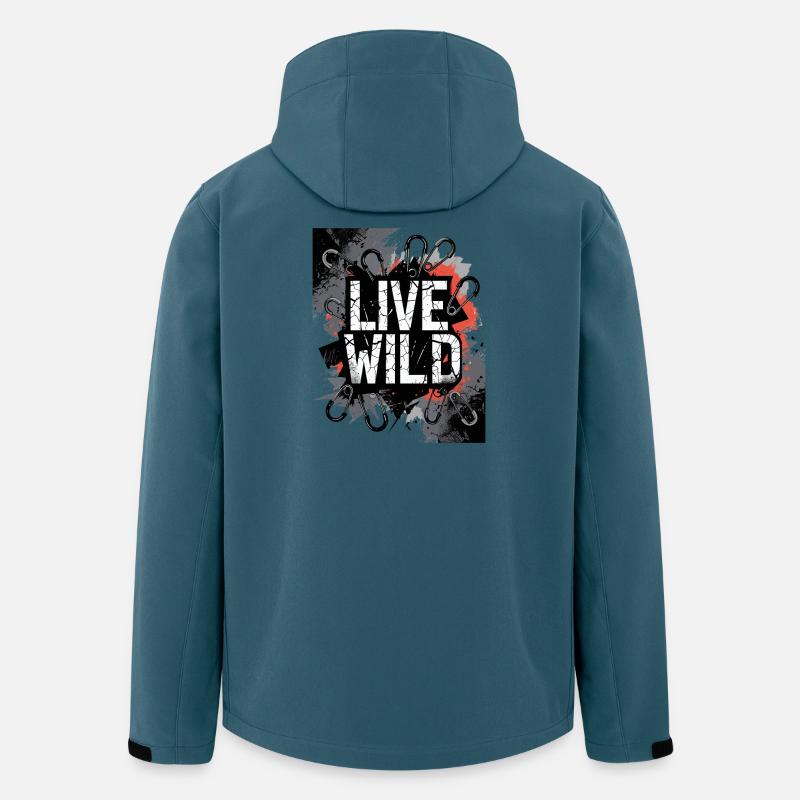 Live Wild Graffiti Design - Recycelte Männer Softshell-Jacke von Stanley/Stella - Dunkles Petrol