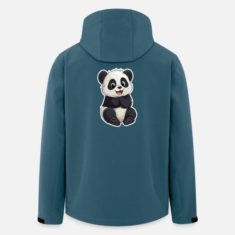 Ours panda mignon - Veste softshell homme en polyester recyclé Stanley/Stella - bleu pétrole foncé