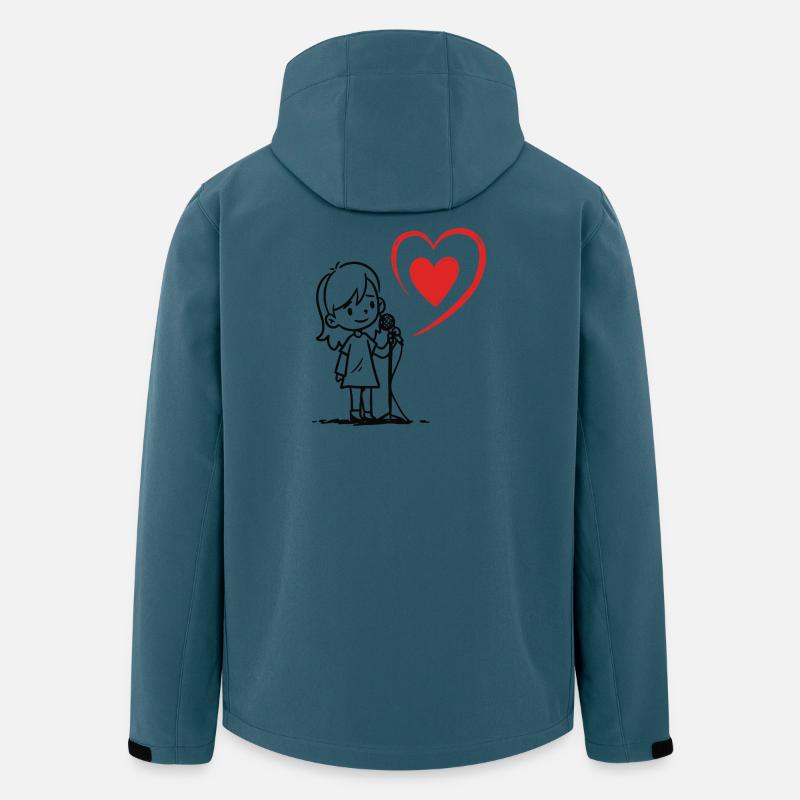 Mädchen singt mit einer Herznote - Recycelte Männer Softshell-Jacke von Stanley/Stella - Dunkles Petrol