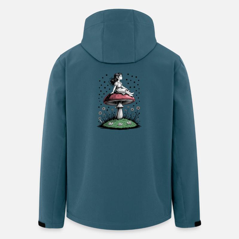 Mädchen Pilz Wald Fee Sterne Zauber - Recycelte Männer Softshell-Jacke von Stanley/Stella - Dunkles Petrol