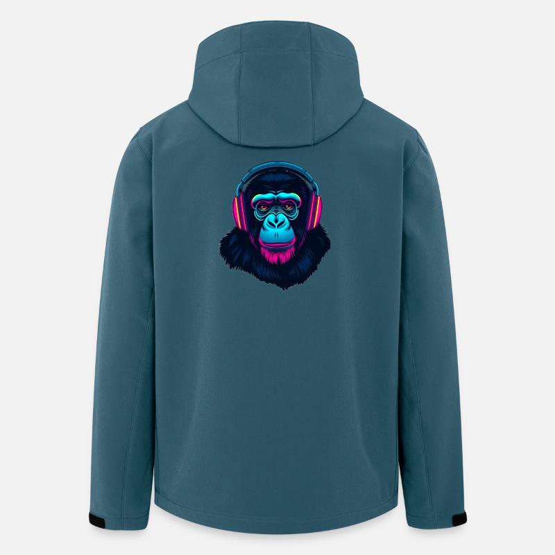 Affe als DJ - Recycelte Männer Softshell-Jacke von Stanley/Stella - Dunkles Petrol