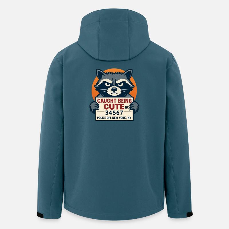 Fahndungsfoto Waschbär Retro - Recycelte Männer Softshell-Jacke von Stanley/Stella - Dunkles Petrol