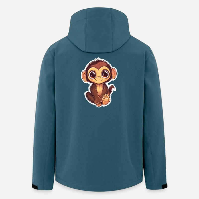 Affe Süsses Äffchen Geschenk für Affenfans - Recycelte Männer Softshell-Jacke von Stanley/Stella - Dunkles Petrol