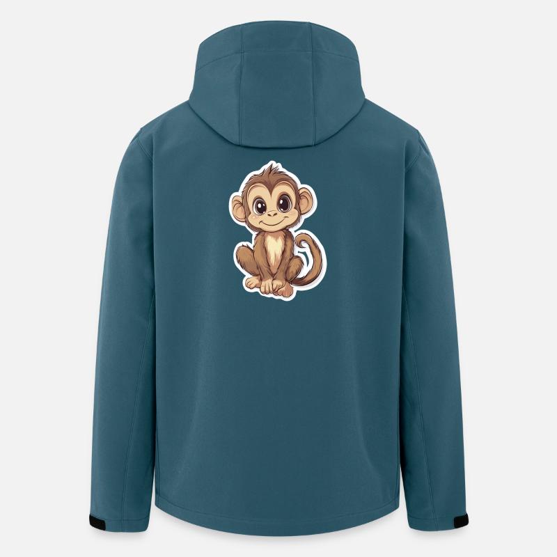 Affe Süsses Äffchen Geschenk für Affenfans - Recycelte Männer Softshell-Jacke von Stanley/Stella - Dunkles Petrol