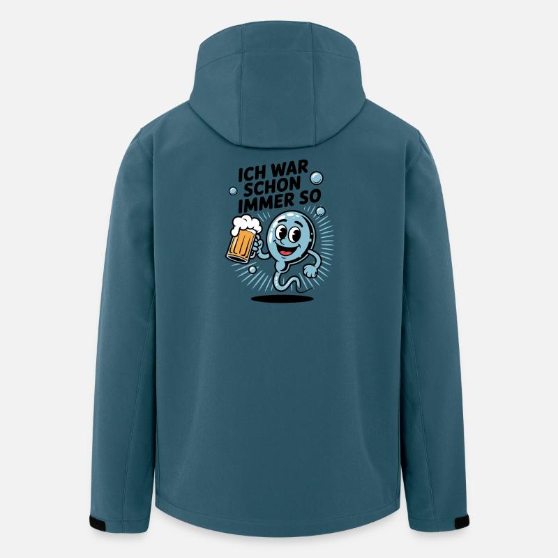 Lustiger Spruch Spermium mit Bierglas - Recycelte Männer Softshell-Jacke von Stanley/Stella - Dunkles Petrol