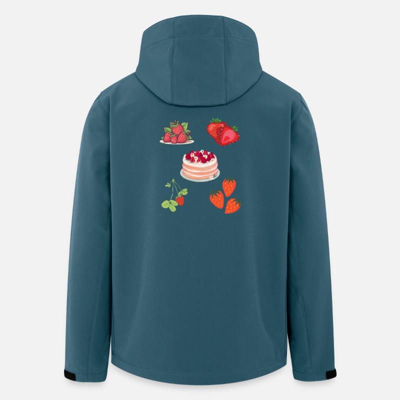 Erdbeerfreuden – süße Illustration - Recycelte Männer Softshell-Jacke von Stanley/Stella - Dunkles Petrol