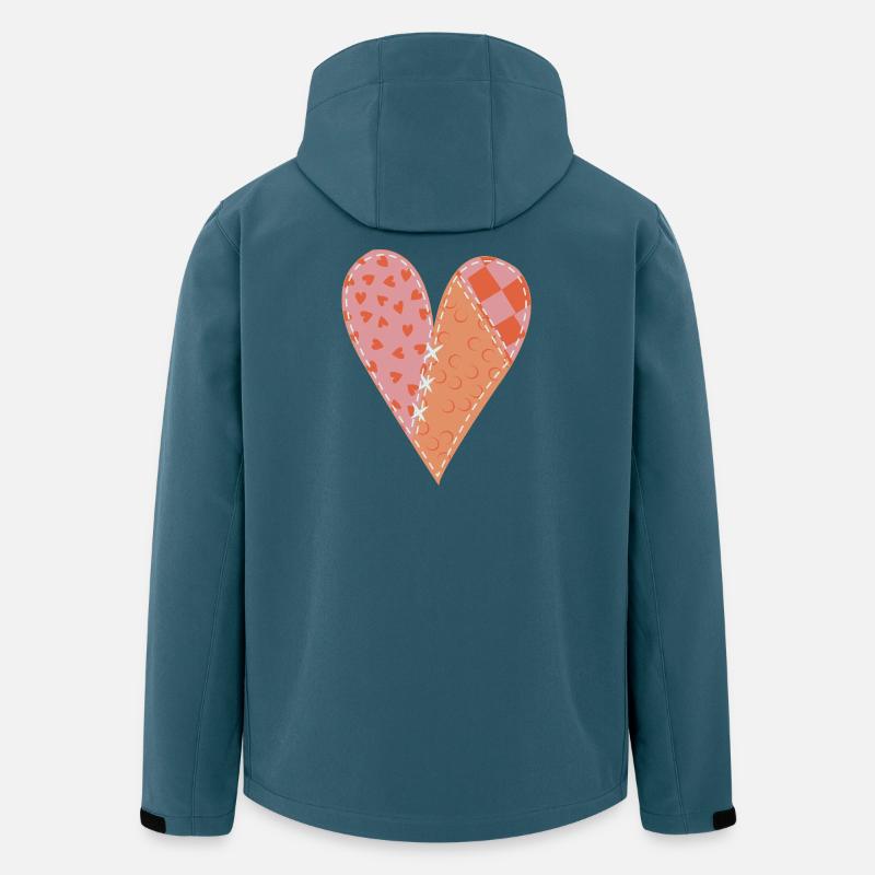 Patchwork Herz Nr. 10 - Recycelte Männer Softshell-Jacke von Stanley/Stella - Dunkles Petrol