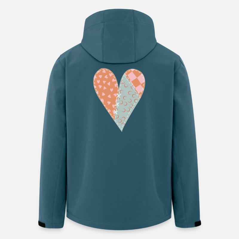 Coeur Patchwork No8 - Veste softshell homme en polyester recyclé Stanley/Stella - bleu pétrole foncé