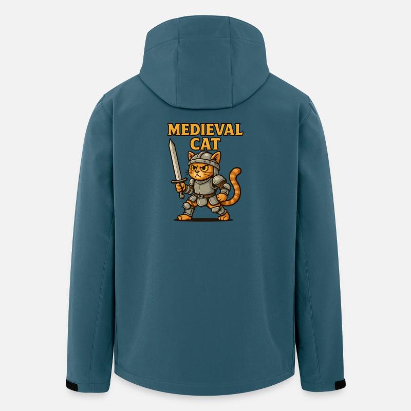 Mittelalter Katze - Recycelte Männer Softshell-Jacke von Stanley/Stella - Dunkles Petrol