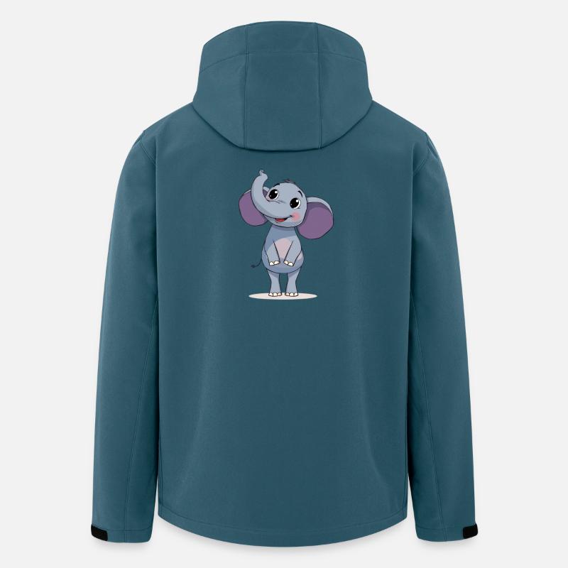 Conception graphique d’éléphant mignon - Veste softshell homme en polyester recyclé Stanley/Stella - bleu pétrole foncé