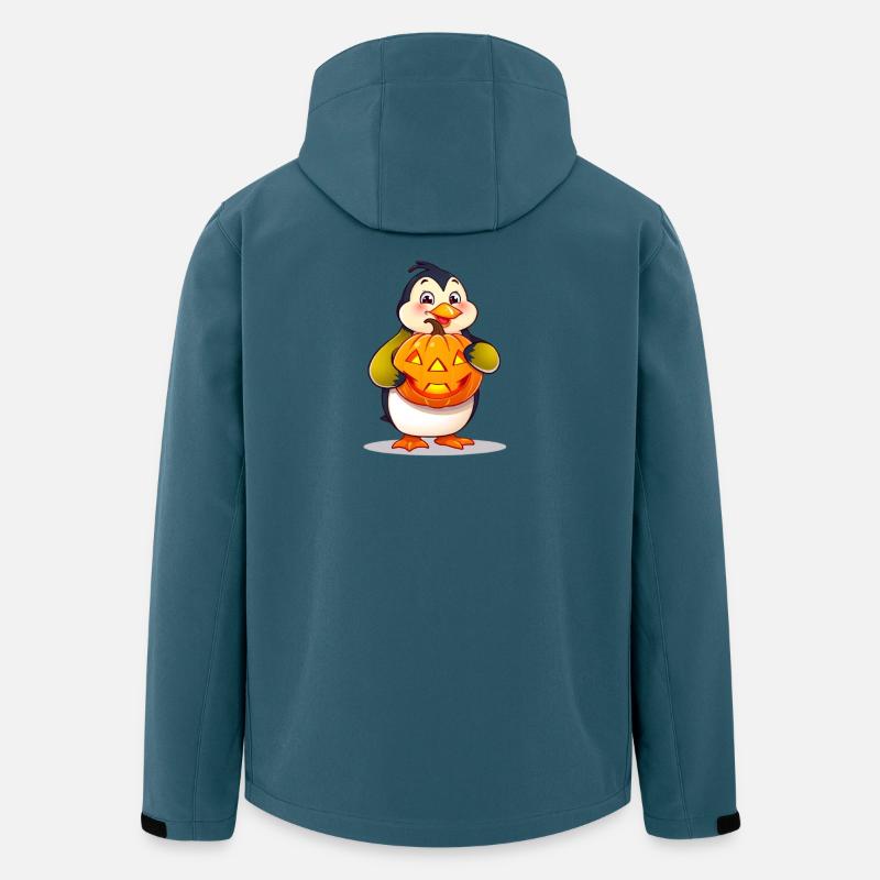 Cute penguin with Halloween pumpkin - Men’s Recycled Softshell Jacket by Stanley/Stella - stargazer