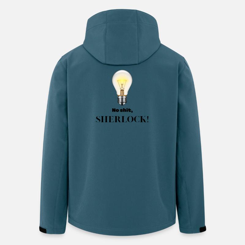 Pas de merde Sherlock ! - Veste softshell homme en polyester recyclé Stanley/Stella - bleu pétrole foncé
