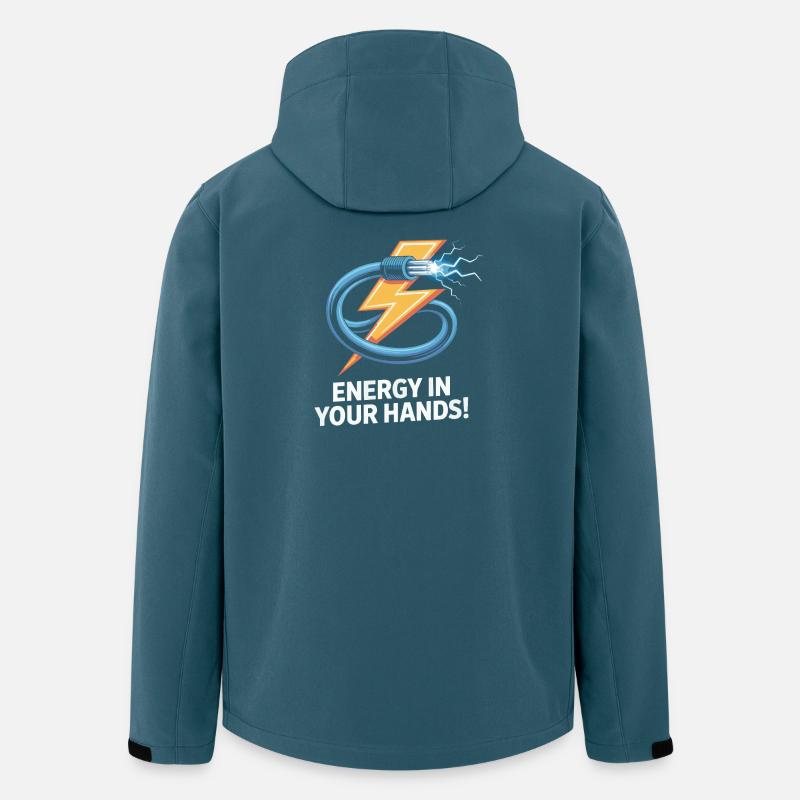 Elektrischer Strom Blitz Design - Recycelte Männer Softshell-Jacke von Stanley/Stella - Dunkles Petrol