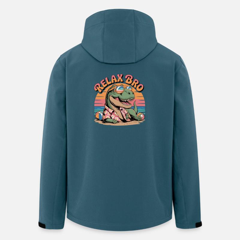 Relax Bro Dinosaurier Strandmuster - Recycelte Männer Softshell-Jacke von Stanley/Stella - Dunkles Petrol