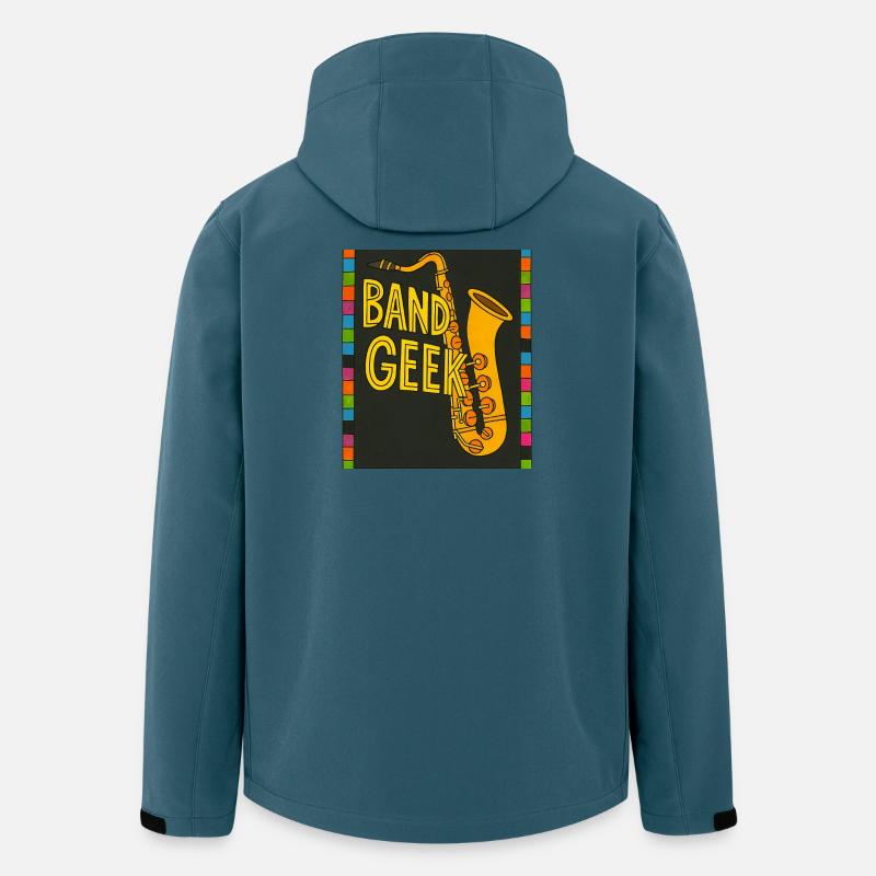 Band-Geek-Saxophon-Illustration - Recycelte Männer Softshell-Jacke von Stanley/Stella - Dunkles Petrol