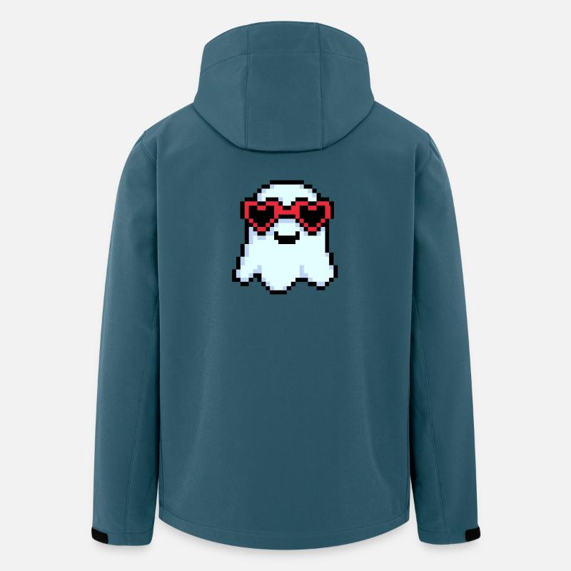 Pixelgeist mit herzförmigen Farbtönen - Recycelte Männer Softshell-Jacke von Stanley/Stella - Dunkles Petrol