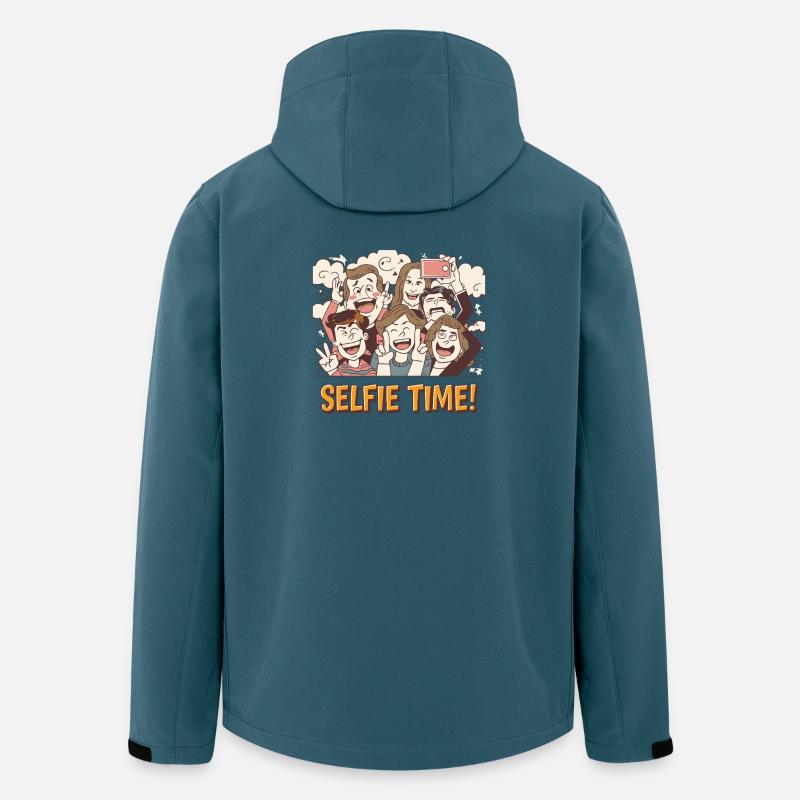 Bunte Gruppen-Selfie-Illustration - Recycelte Männer Softshell-Jacke von Stanley/Stella - Dunkles Petrol