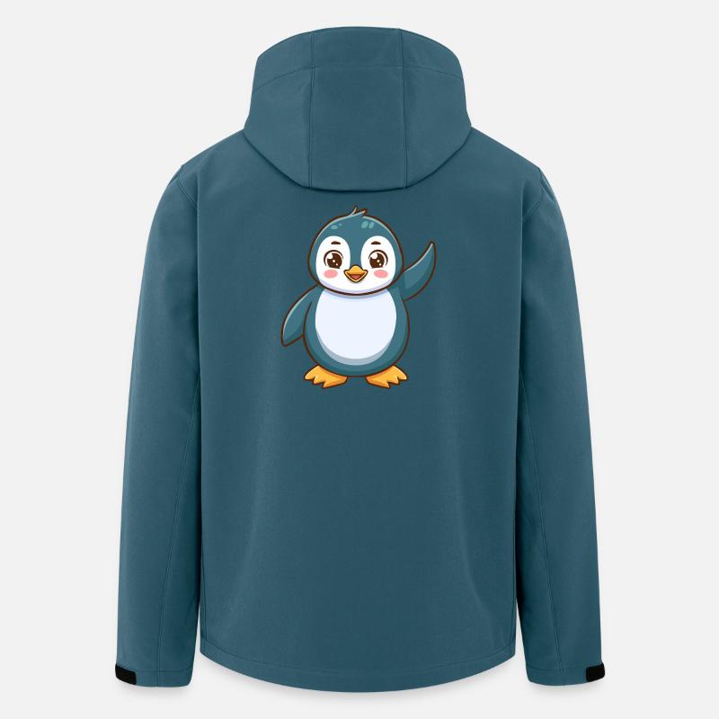 Niedlicher Pinguin Illustration - Recycelte Männer Softshell-Jacke von Stanley/Stella - Dunkles Petrol