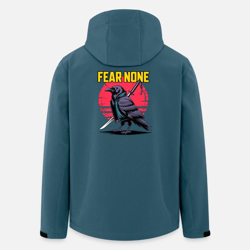 Samurai Raven Fear None Design - Recycelte Männer Softshell-Jacke von Stanley/Stella - Dunkles Petrol