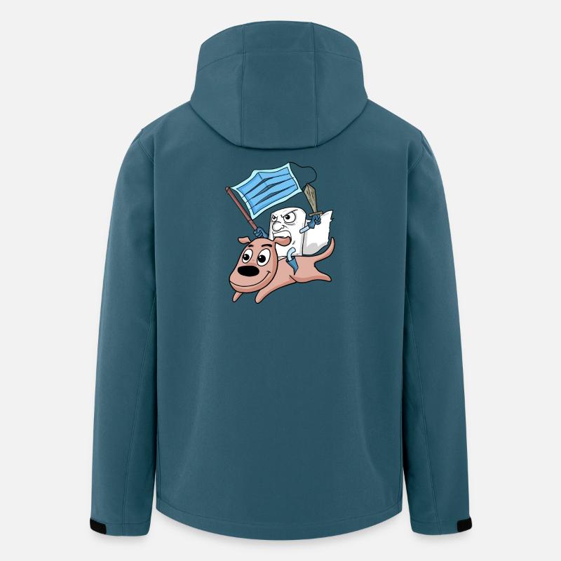Humorvolle Protesthund Illustration - Recycelte Männer Softshell-Jacke von Stanley/Stella - Dunkles Petrol