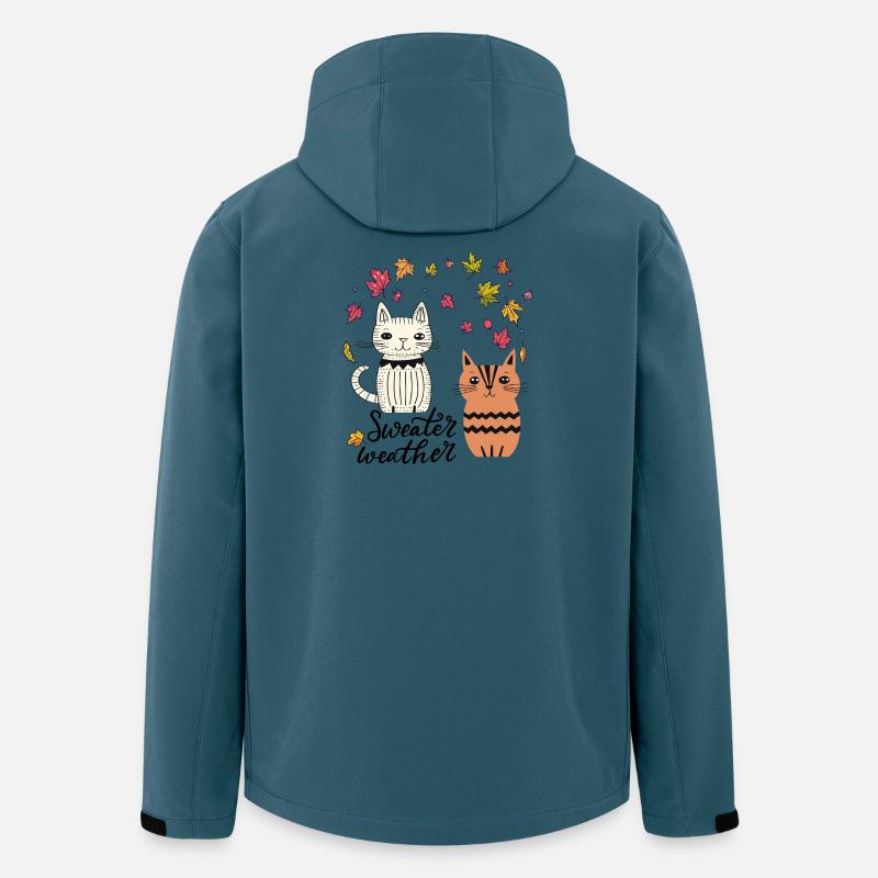  Katzen im Herbstlaub - Recycelte Männer Softshell-Jacke von Stanley/Stella - Dunkles Petrol